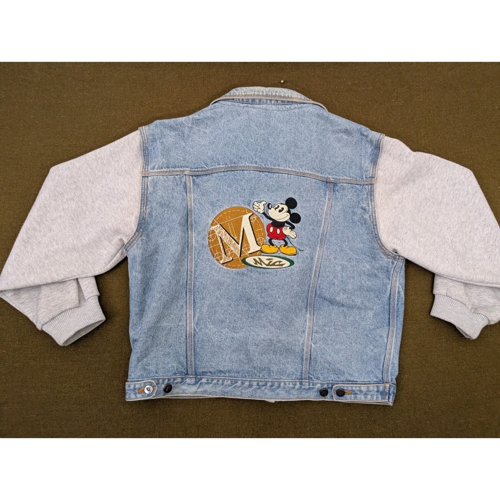 Vintage Rare 90's Mickey Inc Mickey Mouse Denim Hoodie Jacket Size XL - Picture 4 of 12